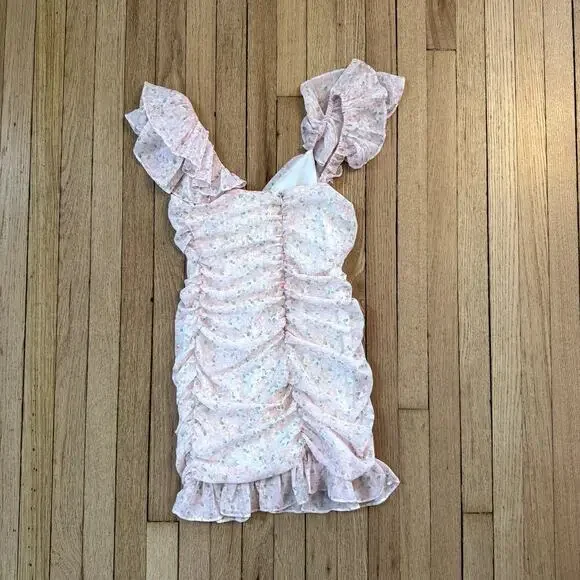 NWT Elodie Shirred Floral Print Minidress Women's Size XS - Picture 4 of 5